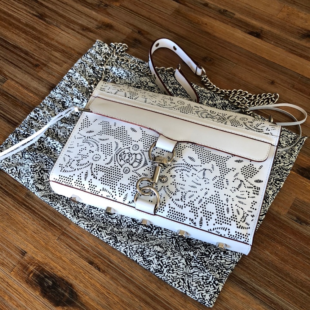 Rebecca Minkoff Mini MAC White laser cut handbag